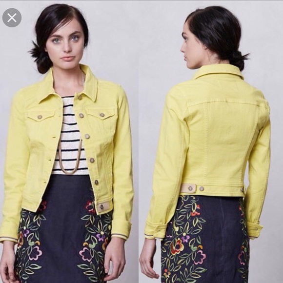 Anthropologie Jackets & Blazers - Anthropologie Yellow Jean Jacket